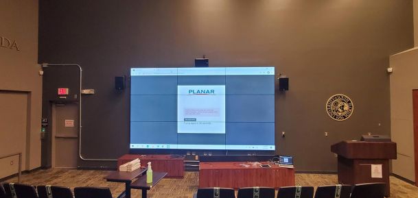 Video wall in a lecture room in the University of South Florida
