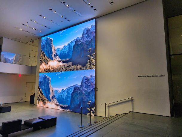 Installation of Video wall MOMA with Rafik Anadol art