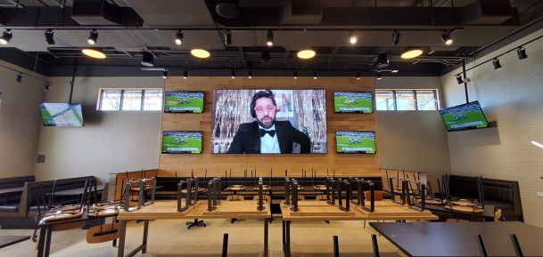 Video wall and distributed video in a restaurant