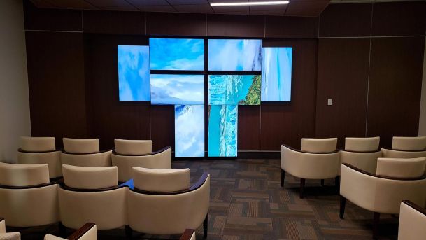 Innovative video wall in a conference room 