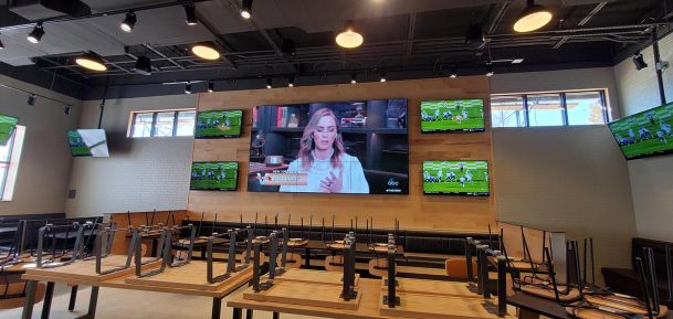 Video wall and distributed video in a restaurant